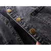 Giubbotti da donna giubbotti di denim nero blu vintage donne slim whitcoat v al collo tasca giacca senza maniche da cowboy jeans casual femmina