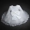 Vestidos de niña Vestido de manga larga para niña Boda Año Nuevo Partido Partido Boquido para niños Vestidos de Navidad Inglaterra 1er Cumpleaños Rosa Princesa Baptismo Gownl231222