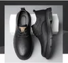 Cow Leather Autumn Platform Shoes for Men Fashion Casual Designer Derby Male Low Top Work Ankle Boots 231221