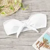 Menas de banho feminina Sexy Switled Ruched Mody Moda Moda Moda Cor Bow Nó Banho Ternos de Banho Praia Alta Bikinis Tops