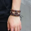 Charm Bracelets ZG Braided Men's Bracelet Charms Fashion Korean Version Of Simple Retro Suit Six-piece Leather Bangle Male Jewelry