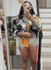 Weird Puss Fall Wool Flowers Patchwork Jacket Women Hipster Long Sleeve Warm Thick Basic Wild Streetwear Baseball Casual Outwear 231221