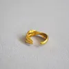 Bandringen goud goud minimalistische cross-wrap open ring metallic stijl messing goud vergulde ins 231222