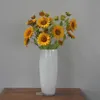 Decorative Flowers Nearly Natural Artificial Sunflowers 7 Head Bouquet Home Garden Party Arrangement Pography Props Flores