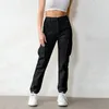 Pantalon pour femmes cargo de cargaison haute de taille de randonnée solide streetwear d'été solide pantalon de jogging de randonnée légère de randonnée légère