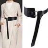 Belts Black Wide Corset Leather Belt Female Tie Obi Waistband Thin Brown Bow Leisure For Women Wedding Dress Lady286g