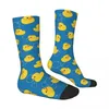 Herrensocken Blasenmuster Gummi Entenbad Spielzeug gelbes Süßwanderung 3D Print Boy Girls Mid-Calf Socken