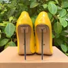 Chaussures habillées shiaopick 12cm metal femme talons jaunes talons hauts fétichistes élégant confortable ol dames pointues orteil unisexe