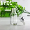 Ny design grossist 20 ml klara glas droppflaskor för eterisk olja E Liquid Medicine Cosmetics Water TBPHD