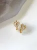 Orecchini per borchie originale 925 sterling in argento 14k oro cavo zircone zircone zircone anello per donne che penetrano in gioielleria