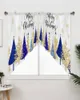 Curtain Christmas Blue Tree Short Living Room Kitchen Door Partition Home Decor Resturant Entrance Drapes