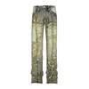 Jeans maschile r69 retro pesante industrie design di distruzione autunno inverno high street strappato snock skinny uomini