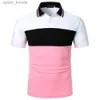 Men's Polos Men T-shirt Men Men Short Sle Splicing Contrast Camise