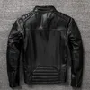 Vestes pour hommes Motorcycle réelle Première couche Veste en cuir vache en cuir de haute qualité Amekaji porte des vêtements American Casual Cycling Mabet