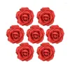 Fleurs décoratives 20pcs 7cm mousse rose têtes de fleurs artificielles fausse décoration de mariage à la main à la main de couronne de couronne de mariée décorations de fête