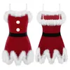 Dresses Girl's Es Kids Girls Christmas Costumes Red Velvet Temed Rollplay för Xmas Santa Clause New Year Fancy Party Dress Up Clothes R23