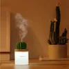 Umidificatori 280ML Umidificatore Morbido LED Luce Cactus Aroma Ad Ultrasuoni Diffusore di Olio Essenziale per Auto Domestica USB Mini