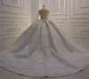 Luxueuse robe de mariée arabe dubai 2024 Illusion Coule à manches longues appliques perles vestido de noiva robe de mariage 3d fleurs robe nuptiale personnalisée