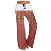Pantalon pour femmes Brouped Casual Brack Wide avec texturé imprimé causal pantalon complet Vintage Ropa Mujer