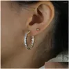 후프 Huggie Hoop Earrings 고급 아이스 아이스 아웃 CZ Hie Earring Gold Color White Clear Cubic Zirconia Classic Fit DIY Charm Jewelry Drop D DHCTE