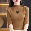 Luxusdesignerinnen Frauen Kurzarm Trendy Top Slim T Shirt Designer Kurzarm Frauen stricken Pullover