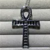 Choucong Ankh Cross Pendant 925 Sterling Silver 5A CZ Stone Chain Cross Pendant Necklace for Women Men Men Party Wedding Jewelry297a