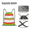 Bolsas de compras Bolsa personalizada Rasta Stripe Drawstring Men Women Mulheres Backpack de Armazenamento de Ginásio Esportivos Jamaicanos