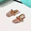 Stud Earrings High-quality 925 Sterling Silver Double-ring U-shaped Women's Simple Fashion Brand European Party High-grade Jewelry