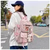 Borse per la scuola Kawaii Schoolbag Girl Sud Corea del Sud Multi-tasca Nylon Elementary Casual Junior High Student Mochila Mochila