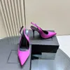 Scarpe con tacco alto in seta di alta qualità con fibbie con punta di dita dei dita dei dita dei dita del tallone da 10,5 cm Pompe di design di lusso tacchi da donna Abito da donna Scarpe per la cena con scatola