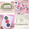 ألغاز ألعاب Mini Mahjongs Game Set 144pcs Tile Classic Chinese Dominos Travel Pink 230621 Drop Droviour Toys Dhu5i