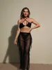 2024 baddräkt Kvinnor dragkammare samlar sexiga mesh byxor populära bikini -uppsättningar med byxor svart chiffong badkläder kvinnor