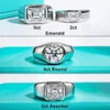 AnuJewel 2ct D Color Emerald Men Ring 925 Sterling Silver 18K Gold Plated Engagement Rings For Man Jewelry Wholesale 231221