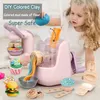 Kinderfarben farbige Ton Nudelmaschine DIY Play Teig -Werkzeuge Eiscreme Plasticine Form Kits Slime Toys for Kids Birthday Geschenk 231221