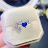 Cluster anneaux naturels sapphire dames anneau en forme de coeur en forme de pierre de pierre bijoux de boutique de boutique