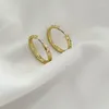 Stud Earrings Fashionable European And American Minimalist Gold Plated Circular Layered Style Girl's Niche