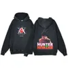 Newest X Hunter Acid Washed Anime Hoodie Spider Printed Sweatshirt Haruku Streetwear 100%cotton Unisex Fashion Pullover