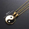 Matching 2 Pieces Stainless Steel Yin Yang Pendant Puzzle Piece Necklace Birthday Jewlery Gifts for Couple or Friends BFF1272F