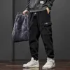 Men's Jeans Winter Men's Fleece Jogging Pants Warm Thick Corduroy Cargo Trousers Fashion Korean Casual Harem Sweatpants Streetwear Black J231222