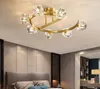 Chandeliers Nordic Luxury Copper LED Chandeliers Ceiling Light PostModern Crystal Living Dining Room Bedroom Fixture Restaurant Lighting Pend