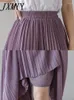 Женские брюки 2023 модная уличная одежда Плиссированная кульня Mujer Blue Black Purple Chifpon Bloys растягивает высокую талию.