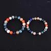 Charm Bracelets 10pcs Natural Stone 8/10mm Malachite Lapis Lazuli Red Network Mixed Beaded Couples Bracelet For Women Men Yoga Jewelry