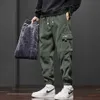 Men's Jeans Winter Men's Fleece Jogging Pants Warm Thick Corduroy Cargo Trousers Fashion Korean Casual Harem Sweatpants Streetwear Black J231222