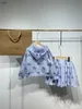 Brand Girls Dresses ternos de logotipo imprimindo infantil casaco de designer tamanho 110-160 jaqueta de bebê com capuz e saia plissada dec10