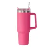 Gobelet réutilisable de 40 oz avec poignée et paille en acier inoxydable tasse de voyage à tublers isolés gobeurs gardez les boissons froides 12 ll