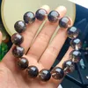 リンクブレスレット天然ブラックカラントクォーツブレスレットジュエリー女性マンFengshui Healing Wealth Beads Crystal Gifts 1PCS 12/14mm