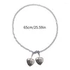 Pendant Necklaces 1PC Elegant Double Heart Small Choker Alloy Material Neck Jewelry Y2K Gift Drop