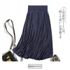 Faldas de moda femenina verano alto elástico color sólido de color sólido venta de tobillo vestidos casual drop rrtbsq001