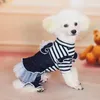 Dog Apparel Coxeer 2023 Summer Pet Cute Bowknot Clothes Costume Dress Tutu Denim High Quality XS- XL Wedding