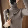 Designer -Pullover Frauen Strickjacke Strick runden Hals Hochkragen Frauen Modebrief weiß schwarzer langes Langarm Kleidung Pullover
